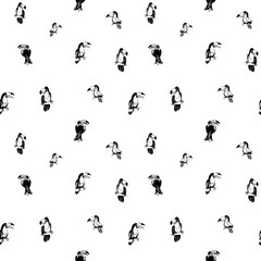 Tropical exotic birds parrots toucans summer seamless hipster background pattern.