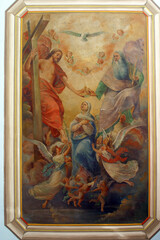 Assumption and Coronation of the Virgin Mary, fresco in the parish church of Saint Nicholas in Donja Zelina, Croatia © zatletic