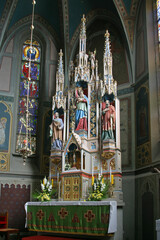 The main altar in the parish church of the Birth of the Virgin Mary in Granesina, Croatia