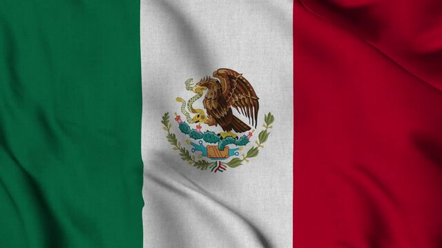 Italy national flag waving with fabric texture fluttering in wind in a seamless loop in smooth slowmotion animation background