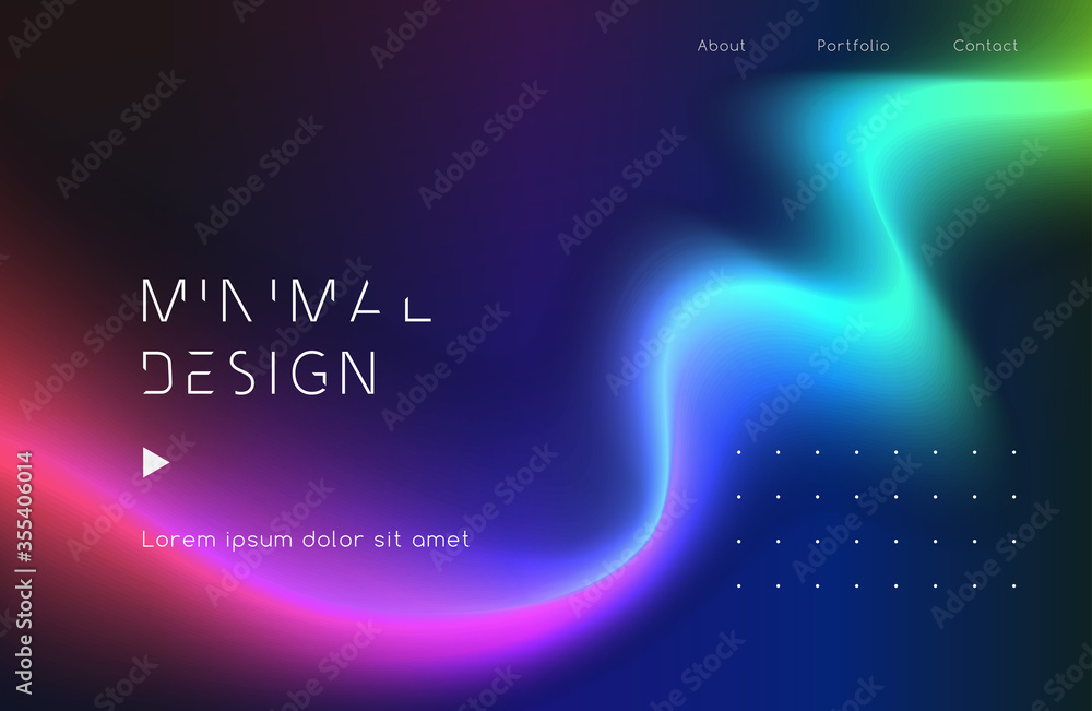 Poster moving colorful abstract background. dynamic neon effect. design template for poster and cover.