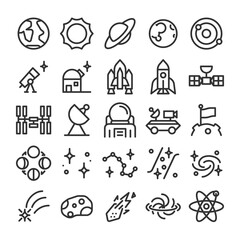宇宙 宇宙科学 天文学 アイコン セット © lilli