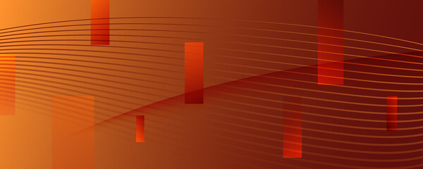 Naklejka premium Color Fluid Flow. Orange Dynamic Landing Page. 3d 