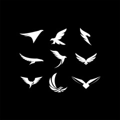 Eagle logo design vector template negative space. creative wild bird falcon hawk logotype concept icon
