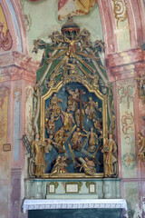 Altar of Fourteen Holy Helpers in Church of Our Lady of Jerusalem at Trski Vrh in Krapina, Croatia