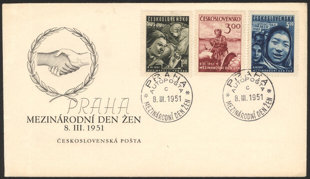 Czechoslovakia. First Day Cover. Czechoslovakia historical stamp. Czechoslovakia First Day Cover and Envelope, Stamp.