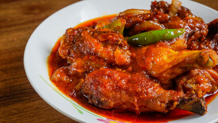 Ayam masak merah is a Malaysian traditional dish
