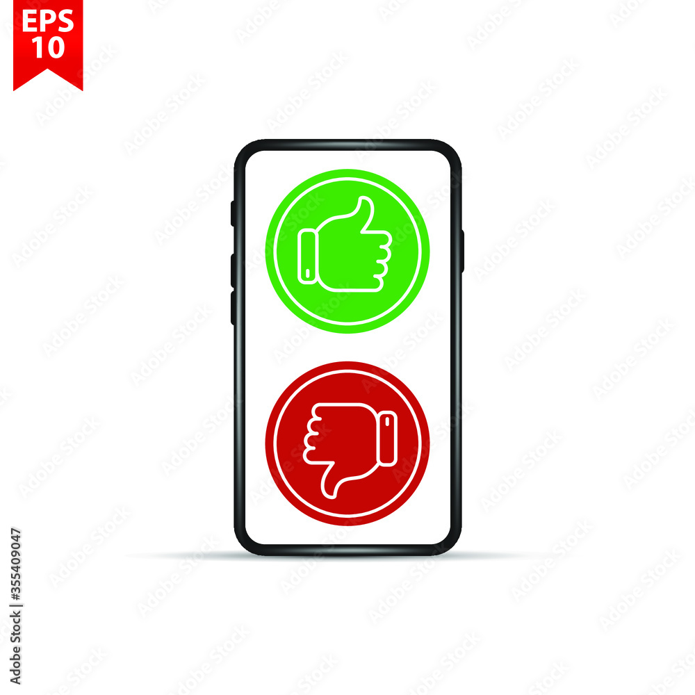 Poster like and dislike icons set. selection buttons between 
