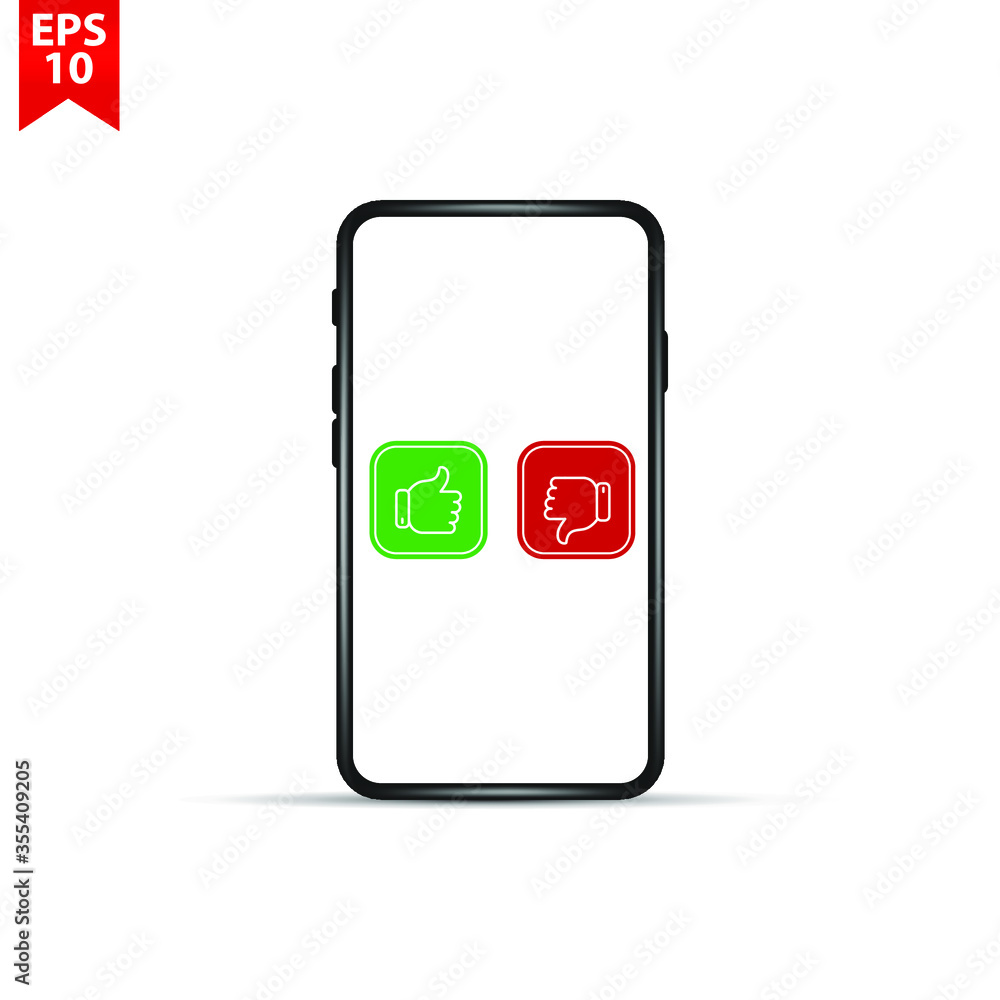 Aufkleber like and dislike icons set. selection buttons between 