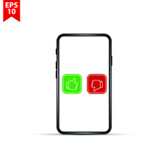 Like and dislike icons set. Selection buttons between 