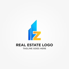 Simple and Modern Z Letter Real Estate Logo Template for Your Business