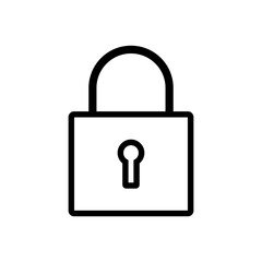 Padlock line icon vector