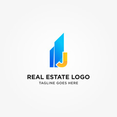 Simple and Modern J Letter Real Estate Logo Template for Your Business