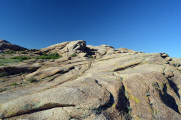 Views of Mount Bektau Ata. Bektau Ata - a mountainous area in the middle of the Kazakhstan steppe,...