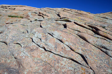 Views of Mount Bektau Ata. Bektau Ata - a mountainous area in the middle of the Kazakhstan steppe, within a radius of about 5-7 km.