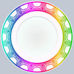 Handdrawn Pattern With Round Floral Ornament. Vector Illustration.