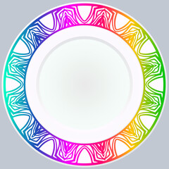 Handdrawn Pattern With Round Floral Ornament. Vector Illustration.