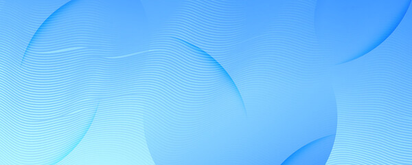 Blue Gradient Background. 3d Fluid Line Brochure. 