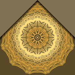 Luxury background. with gold mandala Vector card template.