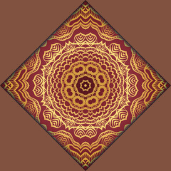 Template Greeting Card, Invitation With Space For Text. Mandala Design. Vector Illustration.