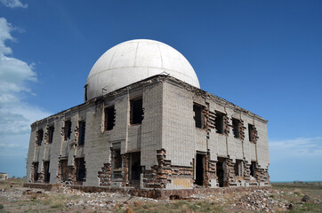 Fototapeta premium Abandoned Soviet military base in Central Asia.West Bank of Balkhash Lake