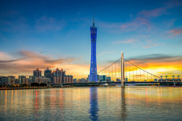 Fototapeta na wymiar Aerial photo of the landmark city of Guangzhou, China