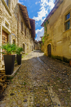 Alley in the medieval village Perouges