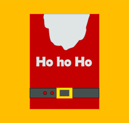 HOHOHO Christmas Lettering Image. Holiday season postcard, print. Santa Claus phrase for winter atmosphere.