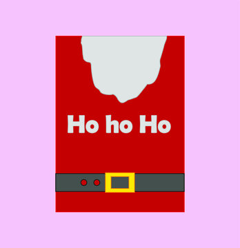 HOHOHO Christmas Lettering Image. Holiday season postcard, print. Santa Claus phrase for winter atmosphere.