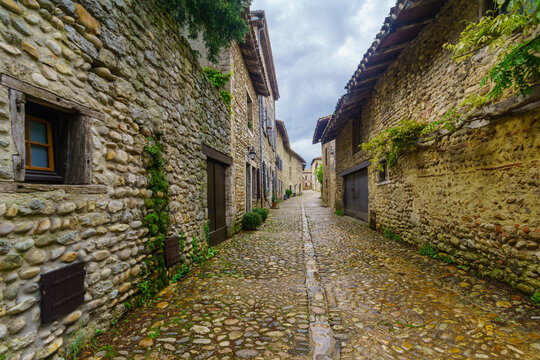 Alley in the medieval village Perouges