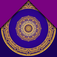 Template greeting card, invitation. Mandala design. Vector illustration.