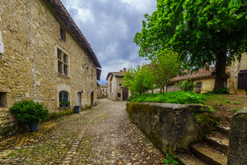 Alley in the medieval village Perouges