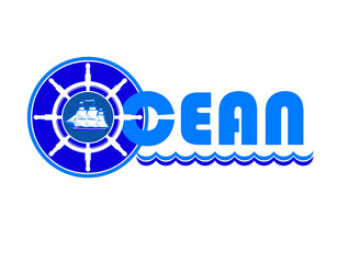 Ocean original inscription, logo, icon, invitation, postcard