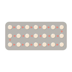 Contraception pills vector isolated. A hormonal treatment