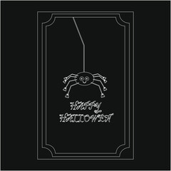 Halloween poster cute smiling spider with sneakers. illustration for web and mobile design.