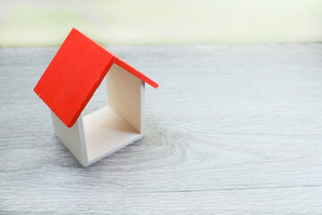 A house on a wooden background