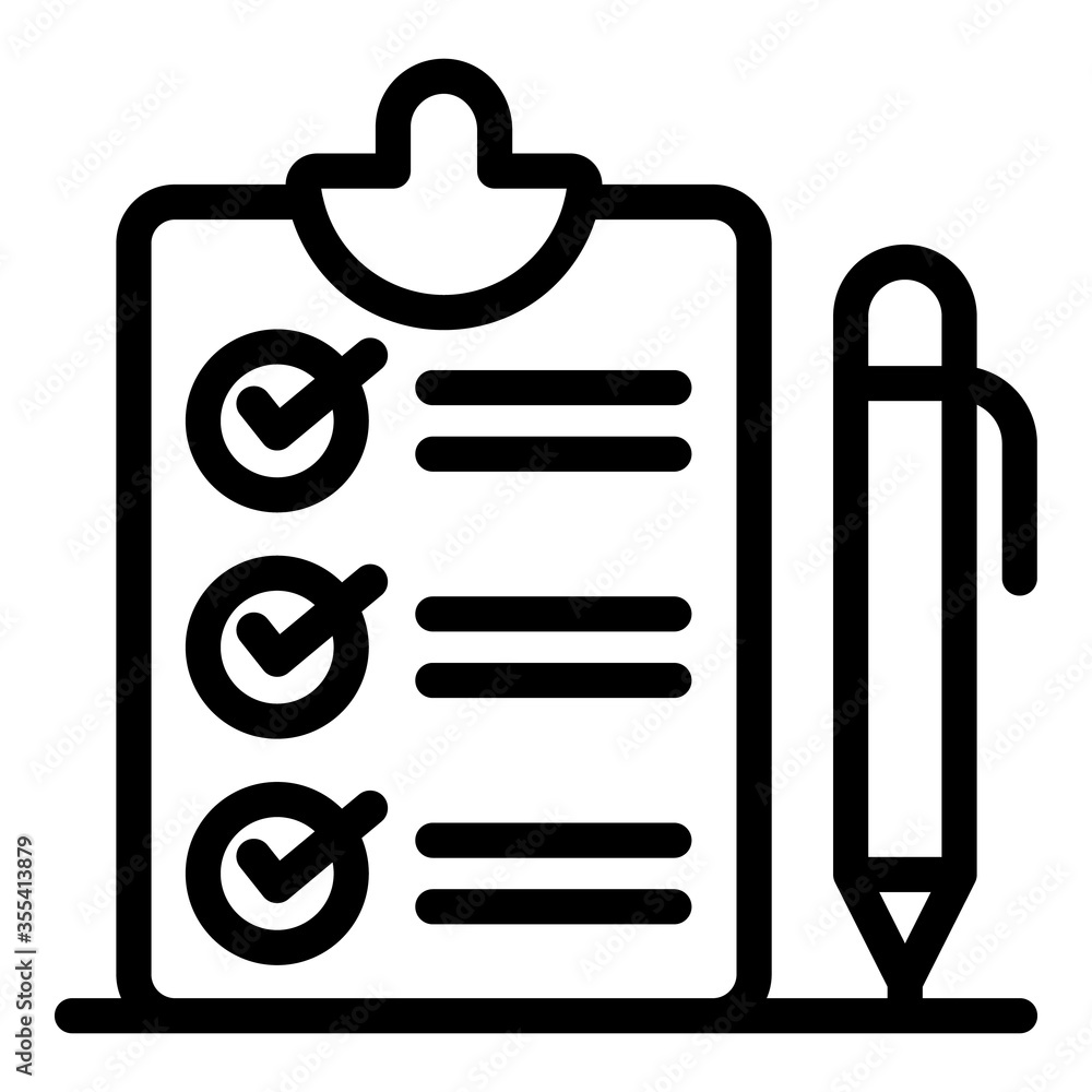 Poster engineer checklist icon. outline engineer checklist vector icon for web design isolated on white bac