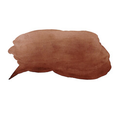 Brown watercolor on white background for entering text to speech, logo background and other, hand drawn painting on paper.