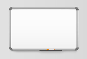 White board, office board plastic frame, realistic