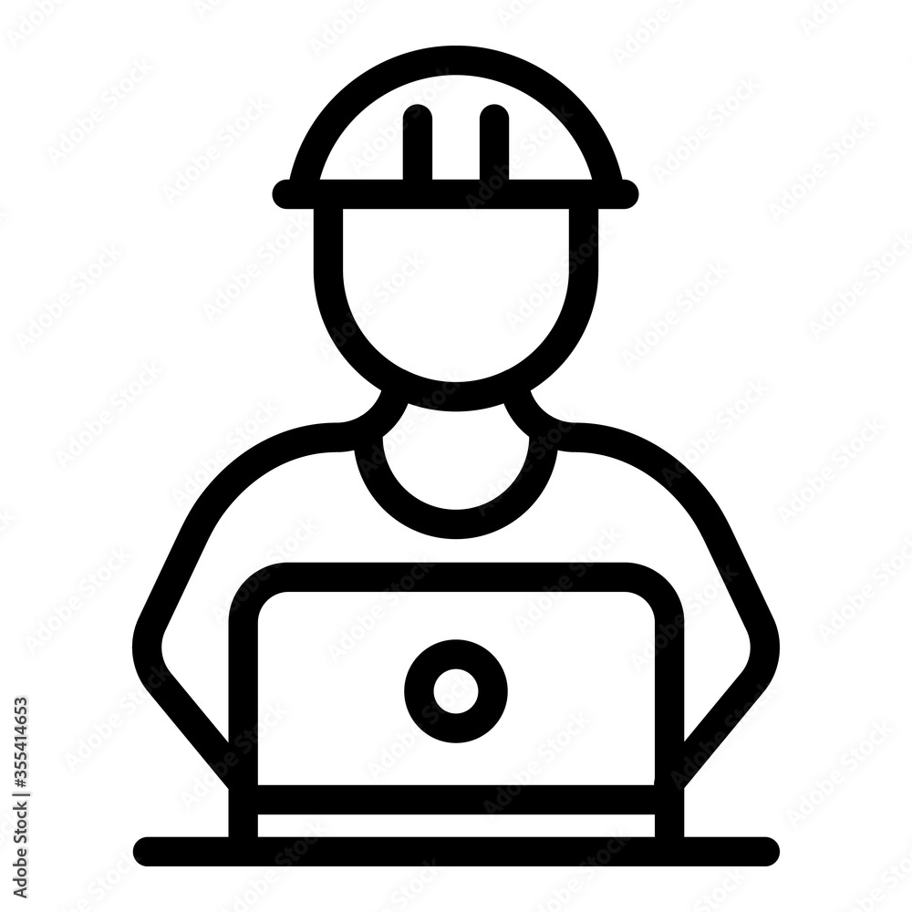 Poster modern communications engineer icon. outline modern communications engineer vector icon for web desi