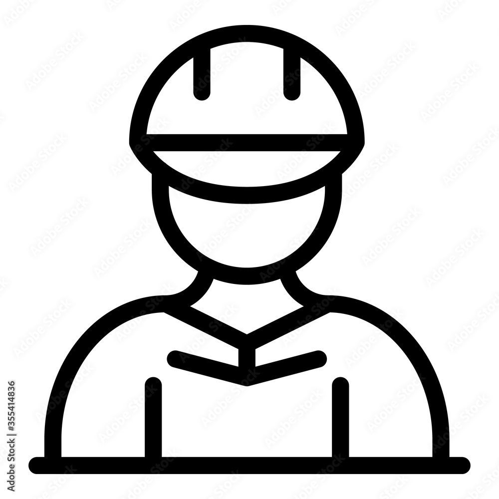 Poster construction engineer icon. outline construction engineer vector icon for web design isolated on whi