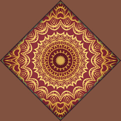 Template Greeting Card, Invitation With Space For Text. Mandala Design. Vector Illustration.