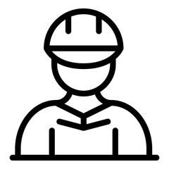 Construction engineer icon. Outline construction engineer vector icon for web design isolated on white background