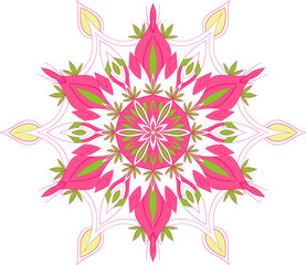Fototapeta premium Flickering vector coloring mandala ornamental design. Circle and symmetric 