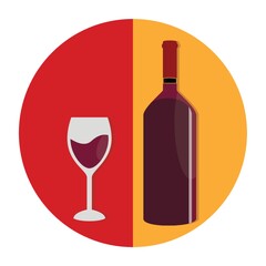 wine bottle and glass