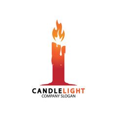 Candle light icon logo design vector template
