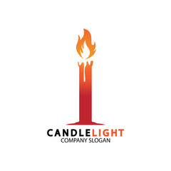 Candle light icon logo design vector template