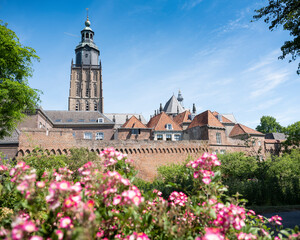 medeival skyline of old city zutphen in the netherlands