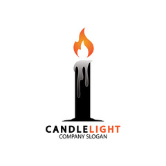 Candle light icon logo design vector template