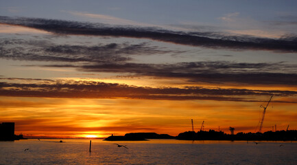 Fototapeta na wymiar Sunset and clouds, Stavanger, Rogaland, Norway